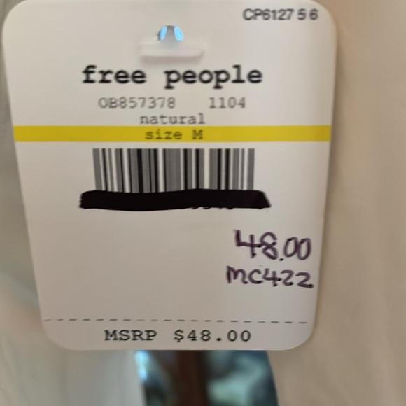 Free People Intimately Bodysuit Cream knit Size Medium NEW! - Picture 7 of 7